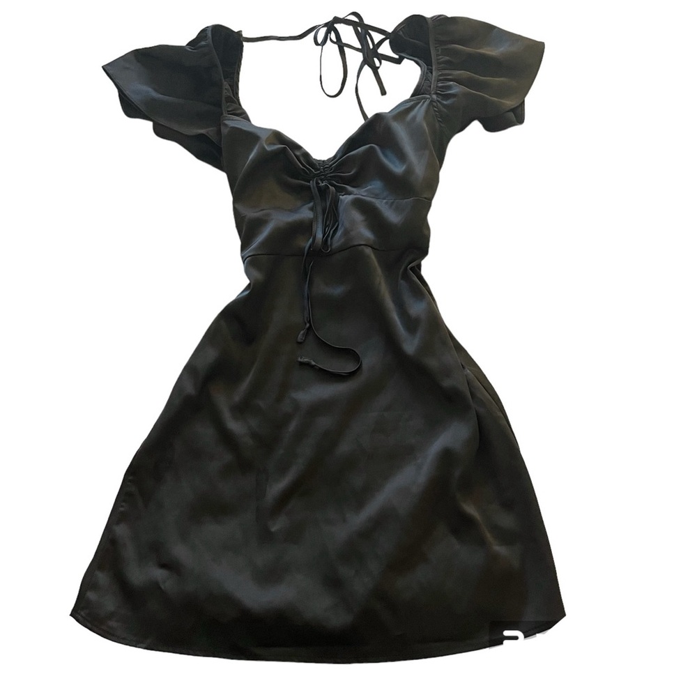 Black Satin Mini Dress